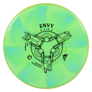 Axiom Disc Golf Cosmic Neutron Envy Putter 3/3/0/2 Green Blue/Yellow 173 grams