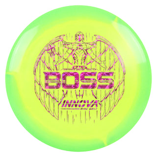 Innova Disc Golf Halo Star Boss Distance Driver 13/5/-1/3 Lime Yellow/Magenta Shatter 167 grams