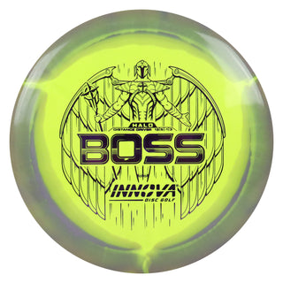 Innova Disc Golf Halo Star Boss Distance Driver 13/5/-1/3 Black Yellow/Purple 173 grams