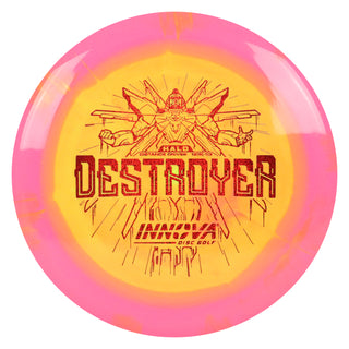 Innova Disc Golf Halo Star Destroyer Distance Driver 12/5/-1/3 Pink Yellow/Red Shimmer 162 grams