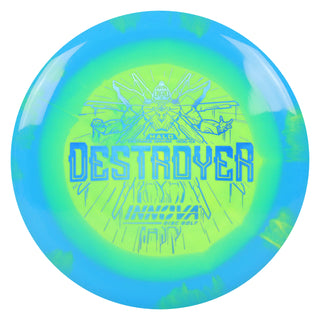 Innova Disc Golf Halo Star Destroyer Distance Driver 12/5/-1/3 Blue Yellow/Blue Holo 162 grams