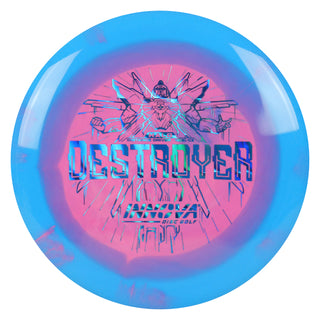 Innova Disc Golf Halo Star Destroyer Distance Driver 12/5/-1/3 Blue Pink/Blue Waves 161 grams