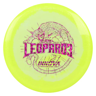 Innova Disc Golf Halo Star Leopard3 Fairway Driver 7/5/-2/1 Yellow White/Magenta Shatter 150 grams