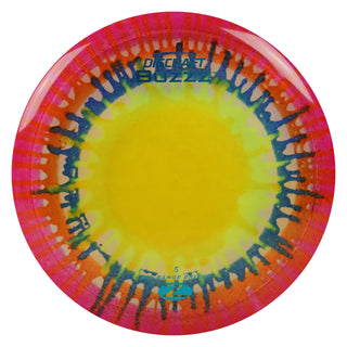 Discraft Disc Golf Z Line Fly Dye Buzzz SS Midrange Disc 5/4/-2/1 Yellow Splat/Blue 175-176g