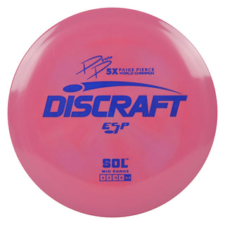 Discraft Disc Golf Paige Pierce Signature ESP Sol Midrange Disc 4/5/-3/0 Red/Navy 173-174g