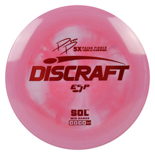 Discraft Disc Golf Paige Pierce Signature ESP Sol Midrange Disc 4/5/-3/0 Red/Red Weave 170-172g