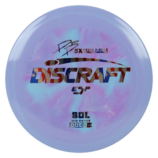 Discraft Disc Golf Paige Pierce Signature ESP Sol Midrange Disc 4/5/-3/0 Purple Blue/USA 170-172g