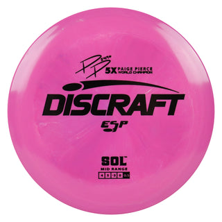 Discraft Disc Golf Paige Pierce Signature ESP Sol Midrange Disc 4/5/-3/0 Dark Pink/Black 164-166g