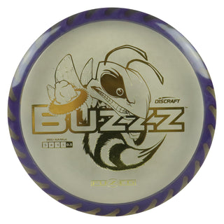 Discraft Disc Golf Fuzed Line Buzzz with Saw Pattern Midrange 5/4-1/1 Grey with Purple Saw/Gold 167-169g