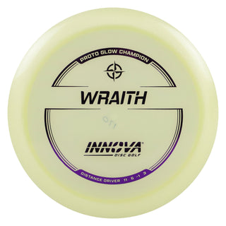 Innova Disc Golf Proto Glow Champion Wraith Distance Driver 11/5/-1/3 Glow/Purple 170 grams