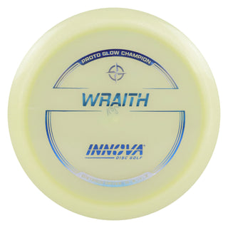 Innova Disc Golf Proto Glow Champion Wraith Distance Driver 11/5/-1/3 Glow/Blue Metallic 162 grams