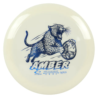 Latitude 64 Disc Golf Opto Amber Distance Driver 11/6/-3/2 White/Indigo 157 grams