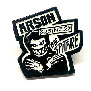 Spitfire Skateboard Wheels Lapel Pin Arson Business Black/Glow