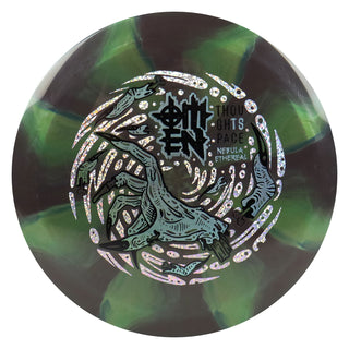 Thought Space Disc Golf Nebula Ethereal Omen Fairway Driver 9/4/0/4 Black Green/Blue 175 grams