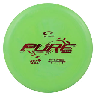 Latitude 64 Disc Golf Eco Pure Putter 3/3/-1/1 Green/Red 176 grams