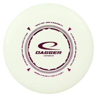 Latitude 64 Disc Golf Zero Pro Dagger Putt and Approach 2/5/0/1 White/Magenta 175 grams