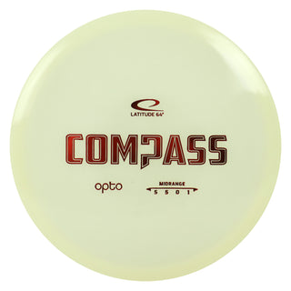Latitude 64 Disc Golf Opto Compass Midrange 5/5/0/1 White/Red 179 grams