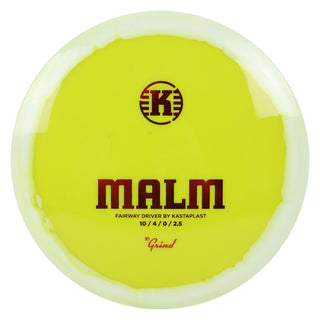 Kastaplast Disc Golf K1 Grind Malm Fairway Driver 10/4/0/2.5 Yellow White/Red 174 grams