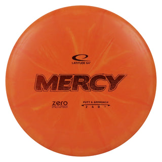 Latitude 64 Disc Golf Zero Hard Burst Mercy Putt and Approach 2/4/0/1 Orange/Red 174 grams