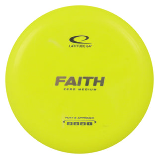 Latitude 64 Disc Golf Zero Medium Faith Putt and Approach 2/3/0/1 Yellow/Silver 176 grams