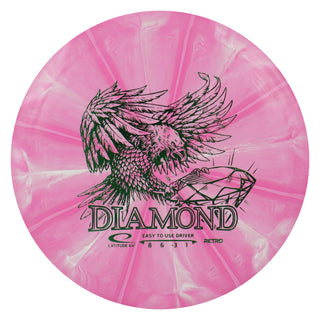 Latitude 64 Disc Golf Retro Burst Diamond Fairway Driver 8/6/-3/1 Pink/Green 156 grams