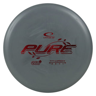 Latitude 64 Disc Golf Eco Pure Putter 3/3/-1/1 Charcoal/Red 174 grams
