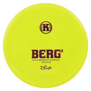Kastaplast Disc Golf K1 Soft Berg X Putter 1/1/1/2 Yellow/Purple 174 grams