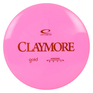 Latitude 64 Disc Golf Gold Claymore Midrange 5/5/-1/1 Pink/Orange 167 grams