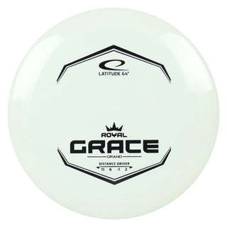 Latitude 64 Disc Golf Royal Grand Grace Distance Driver 11/6/-1/2 White/Black 169 grams