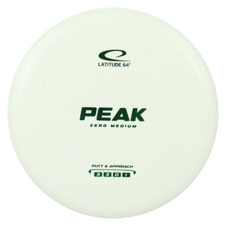 Latitude 64 Disc Golf Zero Medium Peak Putt and Approach 3/3/0/1 White/Green 176 grams