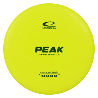 Latitude 64 Disc Golf Zero Medium Peak Putt and Approach 3/3/0/1 Yellow/Green 174 grams