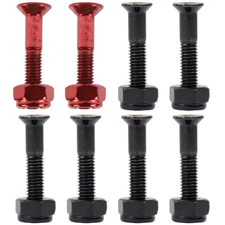Dime Bag Skateboard Mounting Hardware 1" Phillips Black and Red Nuts and Bolts