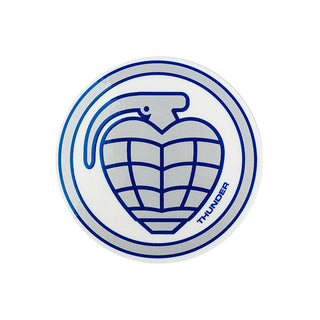 Thunder Sticker Circle Grenade MD 4" Silver
