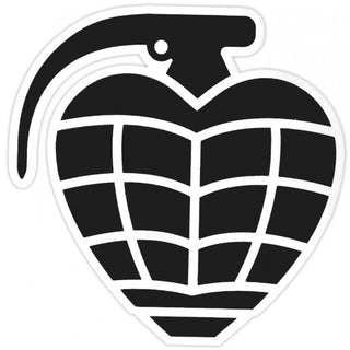 Thunder Sticker Grenade Diecut LG 7" x 7.5" Black