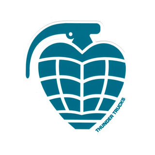 Thunder Sticker Grenade Diecut LG 7" x 7.5" Blue
