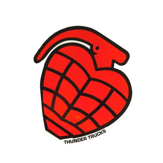 Thunder Sticker Grenade Diecut LG 7" x 7.5" Red