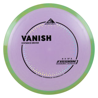 Axiom Discs Project Lab Coat Fission Vanish Distance Driver 11/5/-3.5/2 Purple/Green Yellow 167 grams