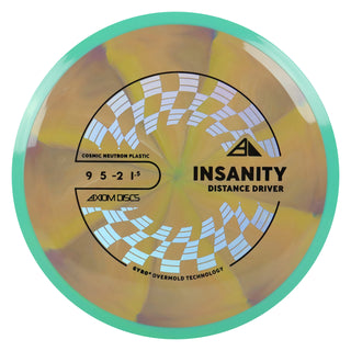 Axiom Discs Project Lab Coat Cosmic Neutron Insanity Distance Driver 9/5/-2/1.5 Yellow Purple/Teal 159 grams