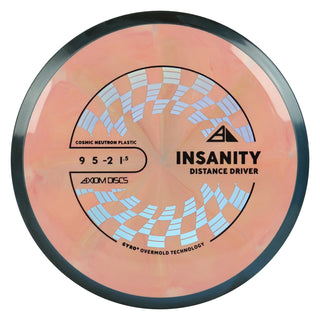 Axiom Discs Project Lab Coat Cosmic Neutron Insanity Distance Driver 9/5/-2/1.5 Peach/Black Blue 162 grams
