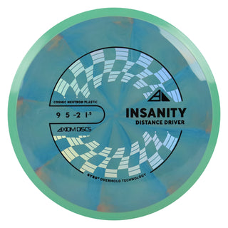 Axiom Discs Project Lab Coat Cosmic Neutron Insanity Distance Driver 9/5/-2/1.5 Blue Peach/Teal 175 grams