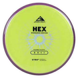 Axiom Discs Project Lab Coat Plasma Hex Midrange 5/5/-1/1 Yellow/Purple Black 175 grams