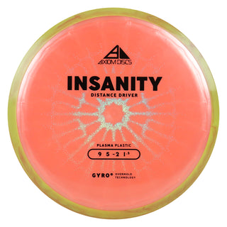 Axiom Discs Project Lab Coat Plasma Insanity Distance Driver 9/5/-2/1.5 Peach/Yellow Red 168 grams