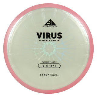 Axiom Discs Project Lab Coat Plasma Virus Distance Driver 9/5/-3.5/1 White/Pink 158 grams