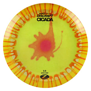 Discraft Disc Golf Z Line Fly Dye Cicada Fairway Driver 7/6/-1/1 Yellow Splat/Black 164-166g