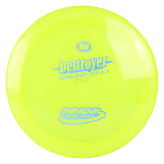Innova Disc Golf Champion Metal Flake Destroyer Distance Driver 12/5/-1/3 Yellow/Blue Holo 169 grams