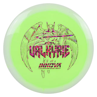Innova Disc Golf Halo Star Valkyrie Distance Driver 9/4/-2/2 White Green/Magenta Shatter 170 grams
