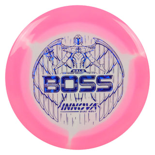 Innova Disc Golf Halo Star Boss Distance Driver 13/5/-1/3 Pink White/Navy Shatter 162 grams