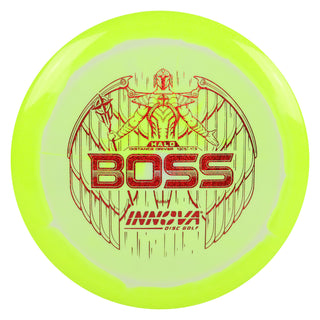 Innova Disc Golf Halo Star Boss Distance Driver 13/5/-1/3 Yellow/Red Shimmer 166 grams