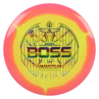 Innova Disc Golf Halo Star Boss Distance Driver 13/5/-1/3 Pink Yellow/Rainbow 167 grams