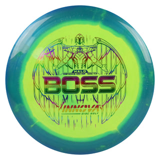 Innova Disc Golf Halo Star Boss Distance Driver 13/5/-1/3 Turquoise Yellow/Rainbow 169 grams